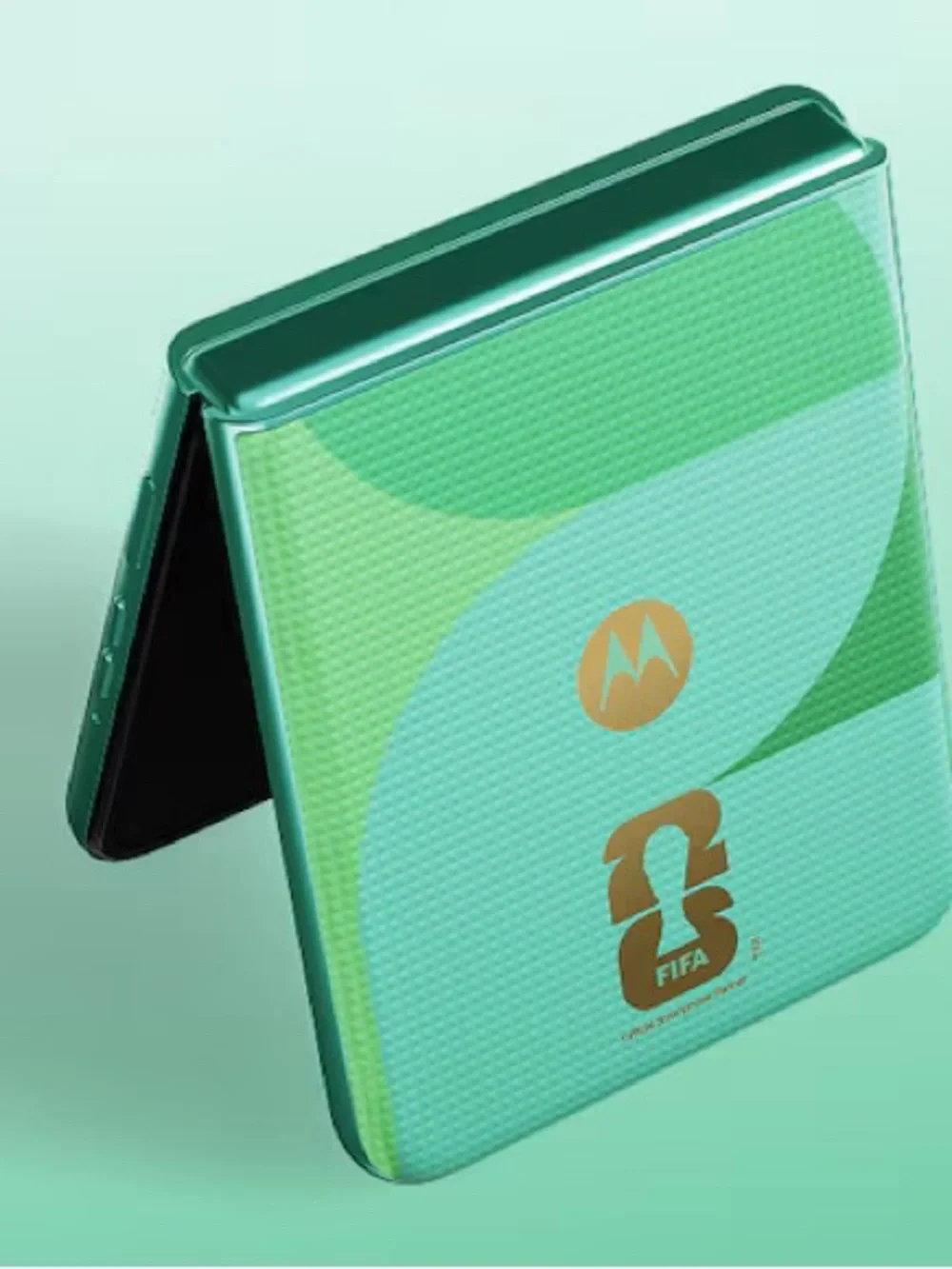 Motorola Green Foldable Smartphone with Gold Accents FIFA RAZT